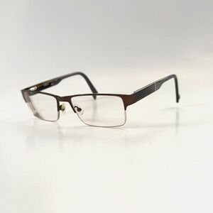 ARGYLECULTURE Porter Eyeglasses Frame Only 54-17-145 Brown Metal Half Rim